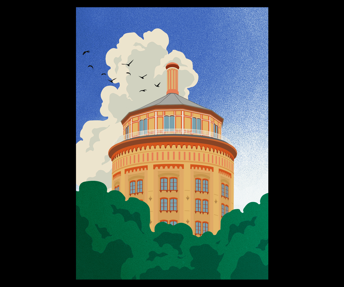 Wasserturm, berlin, prenzlauer berg, illustration, poster