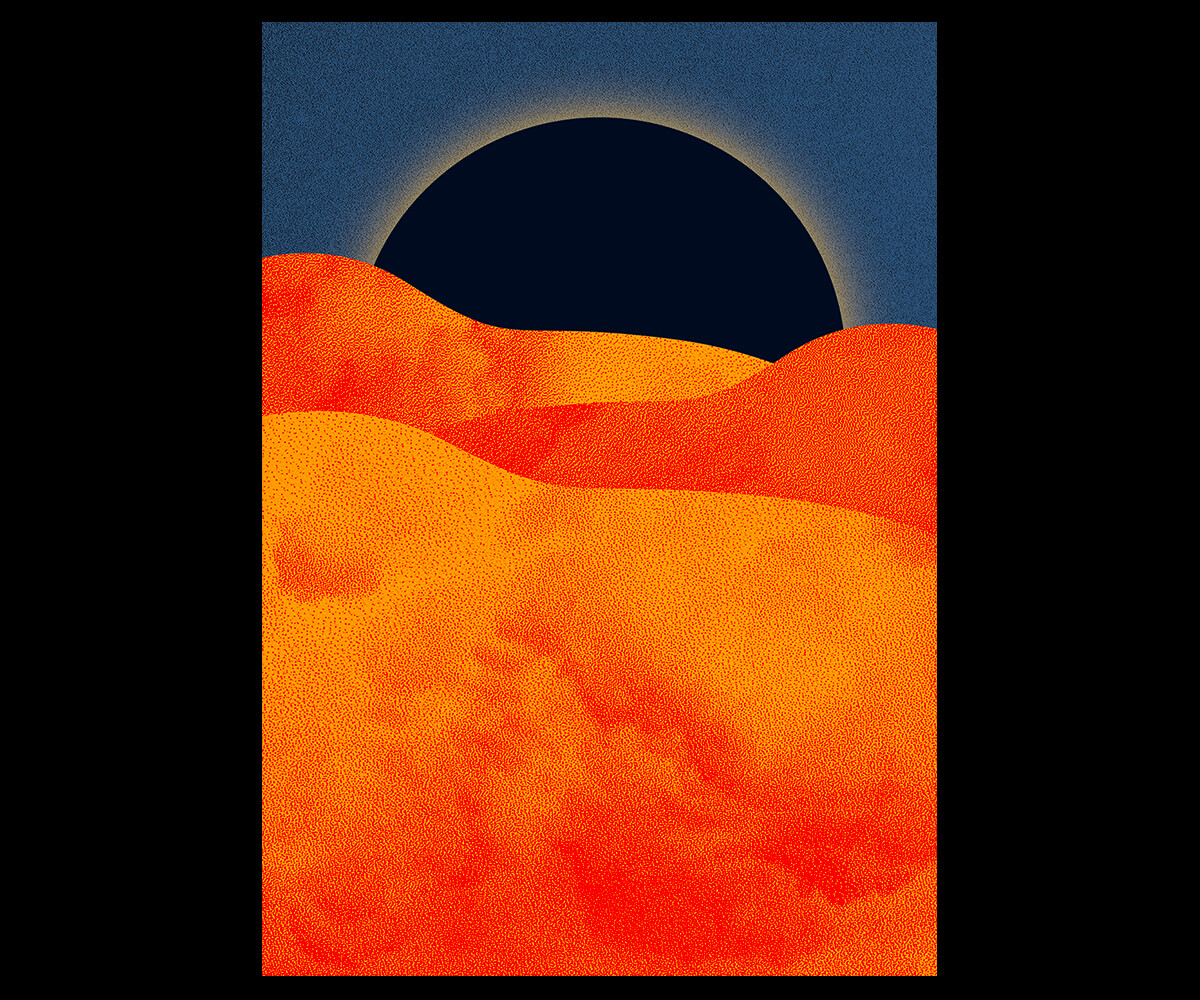illustration, desert, day, éclipse