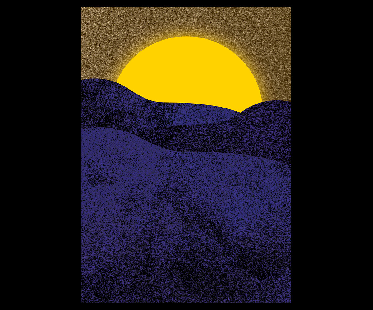 illustration, desert, night, éclipse