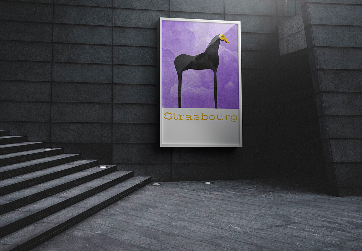 strasbourg, illustration, cheval, art, musée d'art moderne et contemporain de strasbourg, poster, street