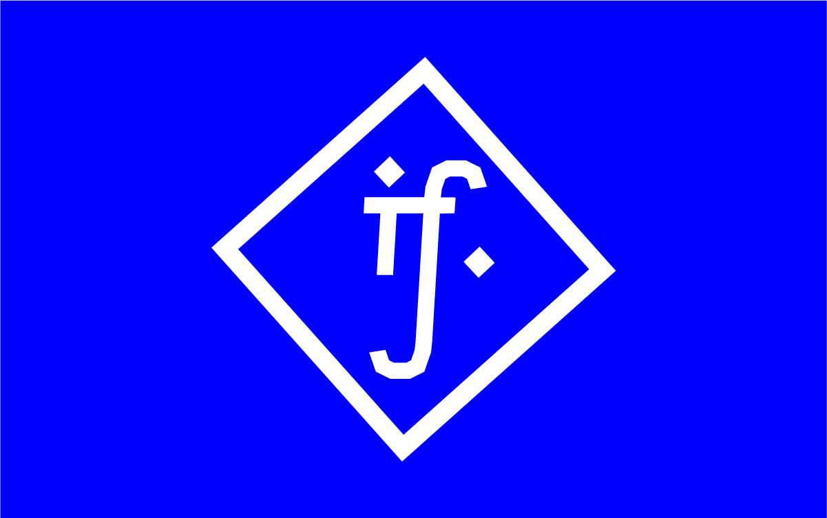 if. studio des possibles, logo, blanc sur fond bleu