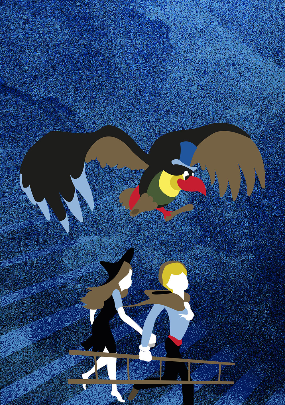 le roi et l'oiseau, revue popcorn, illustration, cinéma, la fuite